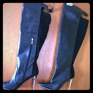 Black thigh high boots